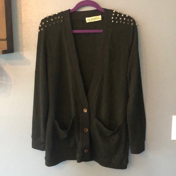 Reverse Sweaters - UO Spike Shoulder Cardigan